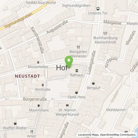 Standortübersicht der Tankstelle HEW HofEnergie+Wasser GmbH in 95028 Hof