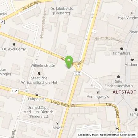 Standortübersicht der Tankstelle HEW HofEnergie+Wasser GmbH in 95028 Hof