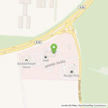 Standortübersicht der Tankstelle BP Europa SE in 46487 Wesel