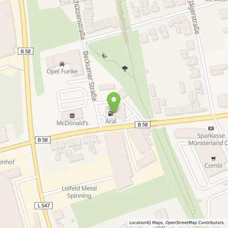 Standortübersicht der Tankstelle BP Europa SE in 59229 Ahlen