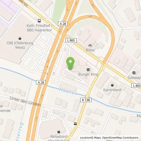 Standortübersicht der Tankstelle BP Europa SE in 26122 Oldenburg