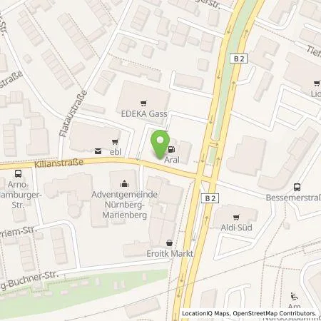 Standortübersicht der Tankstelle BP Europa SE in 90411 Nürnberg