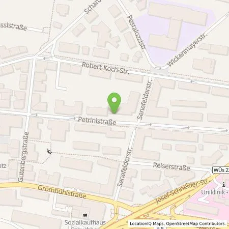 Standortübersicht der Tankstelle Stadtwerke Würzburg AG in 97080 Würzburg