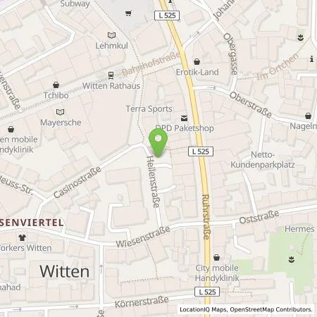 Standortübersicht der Tankstelle Stadtwerke Witten Energielösungen GmbH in 58455 Witten