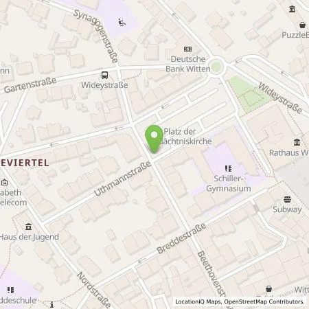 Standortübersicht der Tankstelle Stadtwerke Witten Energielösungen GmbH in 58452 Witten
