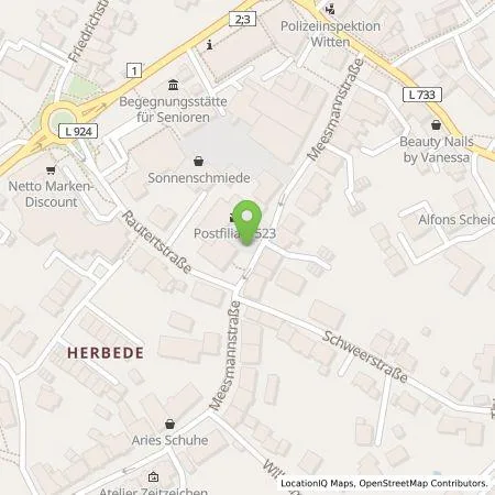 Standortübersicht der Tankstelle Stadtwerke Witten Energielösungen GmbH in 58456 Witten