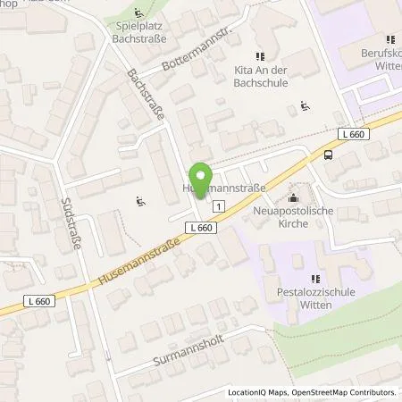 Standortübersicht der Tankstelle Stadtwerke Witten Energielösungen GmbH in 58452 Witten