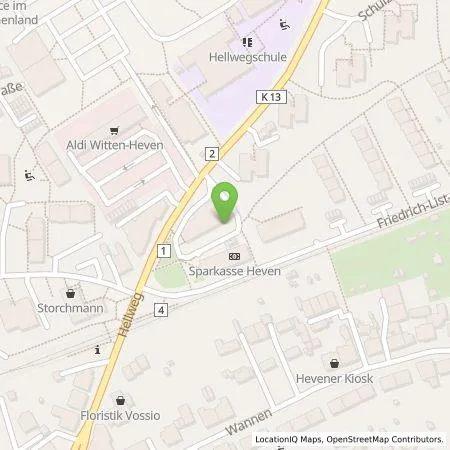 Standortübersicht der Tankstelle Stadtwerke Witten Energielösungen GmbH in 58455 Witten