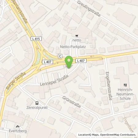 Standortübersicht der Tankstelle Stadtwerke Remscheid GmbH in 42855 Remscheid