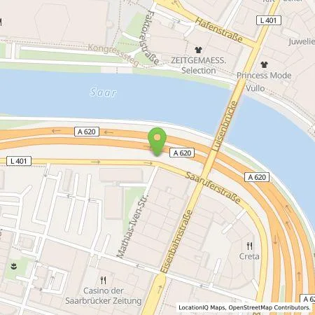 Standortübersicht der Tankstelle Energie SaarLorLux AG in 66117 Saarbrücken