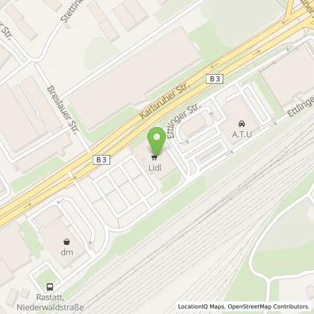 Standortübersicht der Tankstelle Lidl Dienstleistung GmbH & Co. KG in 76437 Rastatt