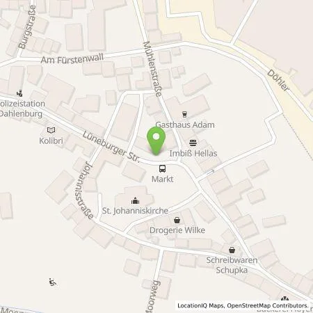 Standortübersicht der Tankstelle Energieversorgung Dahlenburg Bleckede AG in 21368 Dahlenburg