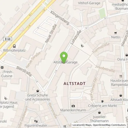 Standortübersicht der Tankstelle Osnabrücker Parkstätten-Betriebsgesellschaft mbH in 49074 Osnabrück