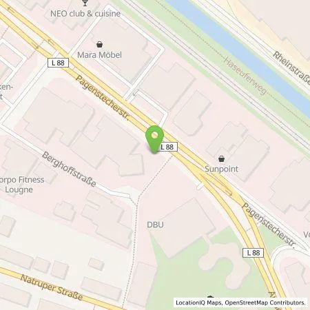 Standortübersicht der Tankstelle Osnabrücker Parkstätten-Betriebsgesellschaft mbH in 49090 Osnabrück