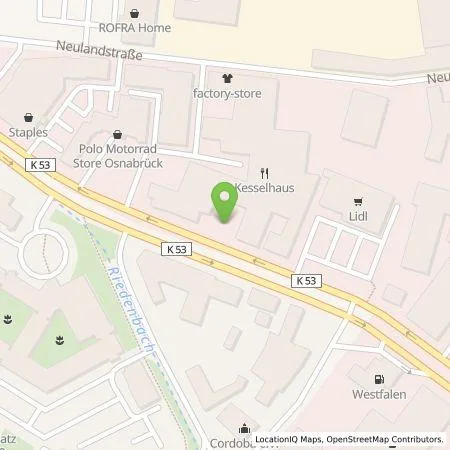 Standortübersicht der Tankstelle Osnabrücker Parkstätten-Betriebsgesellschaft mbH in 49084 Osnabrück