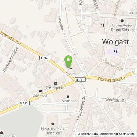 Standortübersicht der Tankstelle Inselwerke eG in 17438 Wolgast