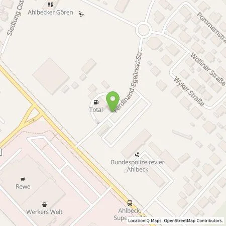 Standortübersicht der Tankstelle Inselwerke eG in 17419 Ahlbeck
