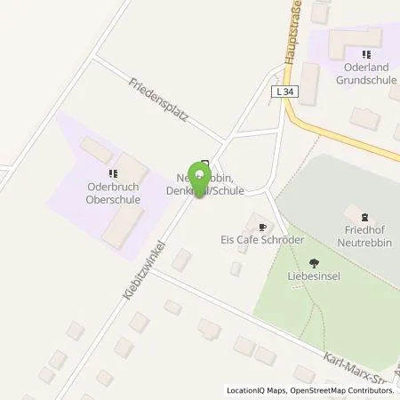 Standortübersicht der Tankstelle Inselwerke eG in 15320 Neutrebbin