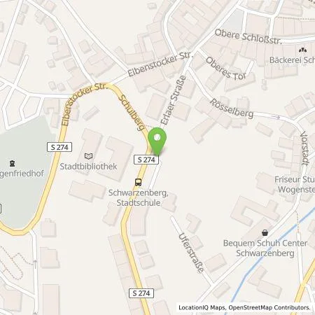 Standortübersicht der Tankstelle Stadtwerke Schwarzenberg GmbH in 08340 Schwarzenberg