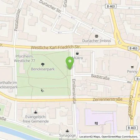 Standortübersicht der Tankstelle SWP Stadtwerke Pforzheim GmbH&Co.KG in 75172 Pforzheim