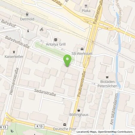 Standortübersicht der Tankstelle Stadtwerke Detmold GmbH in 32756 Detmold