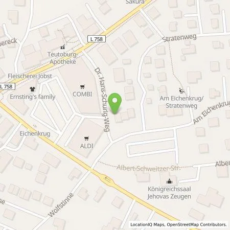 Standortübersicht der Tankstelle Stadtwerke Detmold GmbH in 32758 Detmold