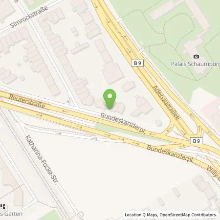 Standortübersicht der Tankstelle Energie- und Wasserversorgung Bonn/Rhein-Sieg GmbH in 53113 Bonn