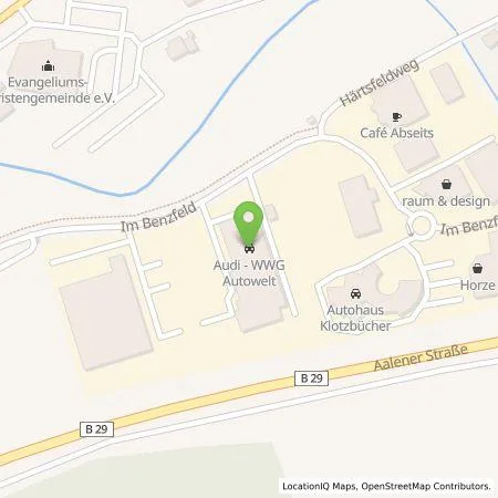 Standortübersicht der Tankstelle WWG Autowelt GmbH & Co.KG in 73527 Schwäbisch Gmünd