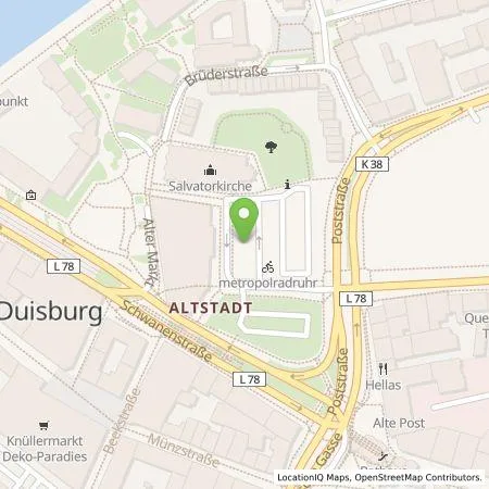 Standortübersicht der Tankstelle Stadtwerke Duisburg AG in 47051 Duisburg