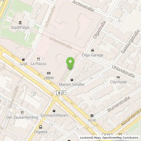 Standortübersicht der Tankstelle Stadtwerke Stuttgart GmbH in 70182 Stuttgart