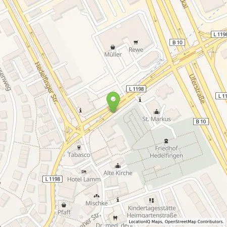 Standortübersicht der Tankstelle Stadtwerke Stuttgart GmbH in 70329 Stuttgart