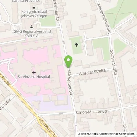 Standortübersicht der Tankstelle TankE GmbH in 50733 Köln