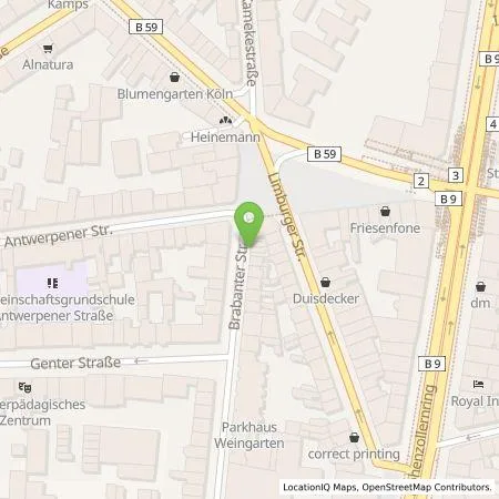 Standortübersicht der Tankstelle TankE GmbH in 50672 Köln