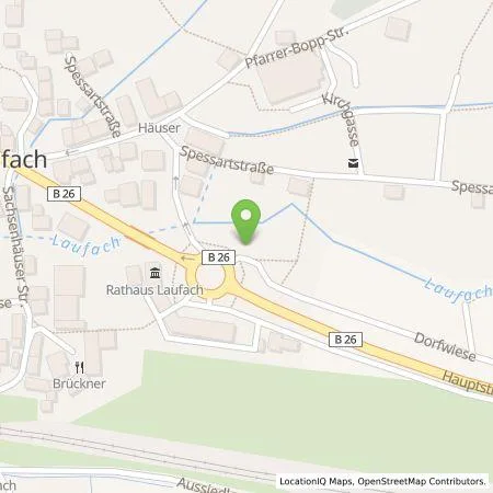 Standortübersicht der Tankstelle Energieversorgung Main-Spessart GmbH in 63846 Laufach