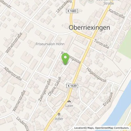 Standortübersicht der Tankstelle Energie Service Bietigheim Bissingen GmbH in 71739 Oberriexingen