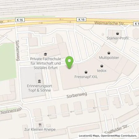 Standortübersicht der Tankstelle SWE Energie GmbH in 99099 Erfurt