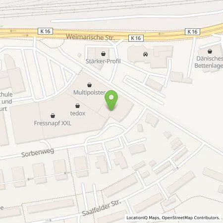 Standortübersicht der Tankstelle SWE Energie GmbH in 99099 Erfurt