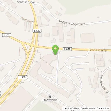 Standortübersicht der Tankstelle Stadtwerke Lüdenscheid GmbH in 58507 Lüdenscheid