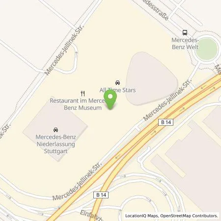 Standortübersicht der Tankstelle Mercedes-Benz Heritage GmbH in 70372 Stuttgart