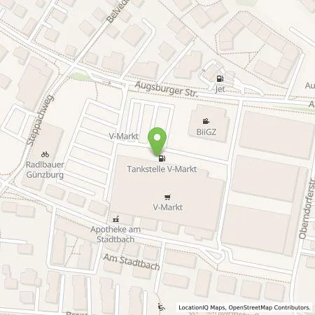 Standortübersicht der Tankstelle Georg Jos. Kaes GmbH in 89312 Günzburg