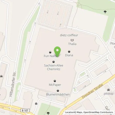 Standortübersicht der Tankstelle Allego GmbH in 09131 Chemnitz