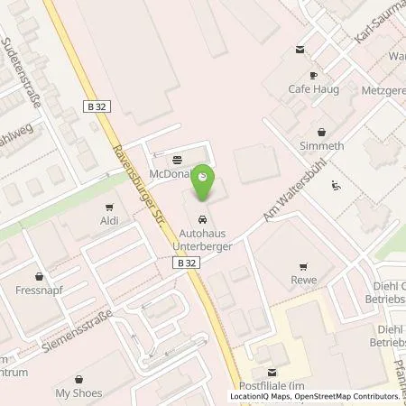 Standortübersicht der Tankstelle Autohaus Unterberger GmbH in 88239 Wangen