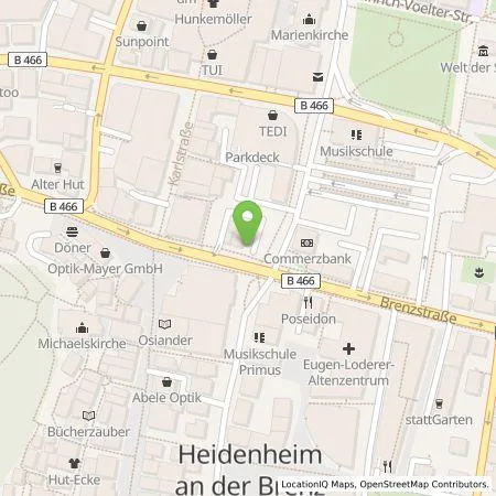 Standortübersicht der Tankstelle Stadtwerke Heidenheim AG in 89518 Heidenheim