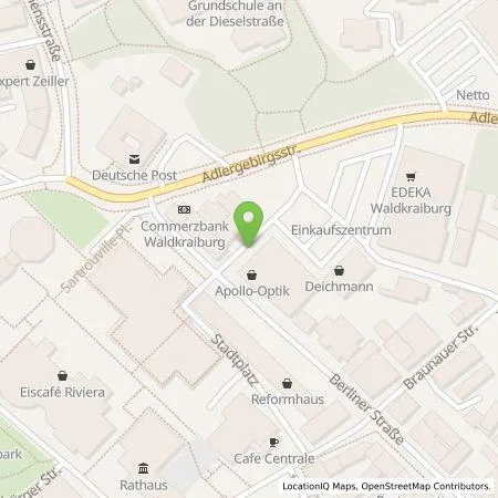 Standortübersicht der Tankstelle Stadtwerke Waldkraiburg Eigenbetrieb der Stadt Waldkraiburg in 84478 Waldkraiburg