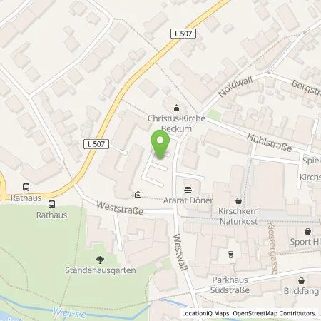 Standortübersicht der Tankstelle Servicewerke Westfalen GmbH & Co. KG in 59269 Beckum
