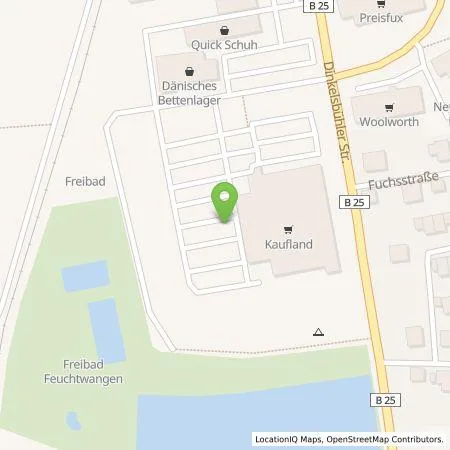 Standortübersicht der Tankstelle Kaufland Dienstleistung GmbH & Co. KG in 91555 Feuchtwangen