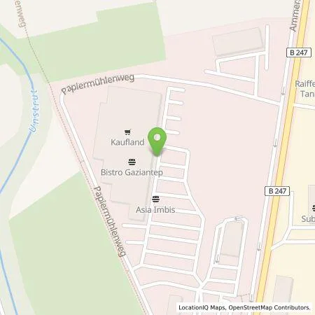 Standortübersicht der Tankstelle Kaufland Dienstleistung GmbH & Co. KG in 99974 Mühlhausen /Thüringen