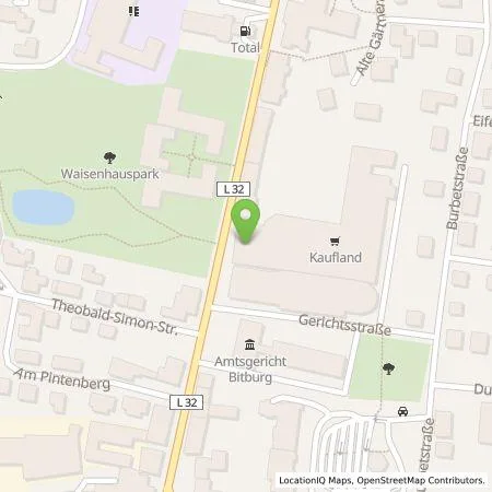 Standortübersicht der Tankstelle Kaufland Dienstleistung GmbH & Co. KG in 54634 Bitburg