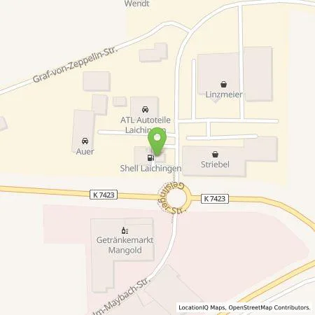 Standortübersicht der Tankstelle Shell Deutschland GmbH in 89150 Laichingen