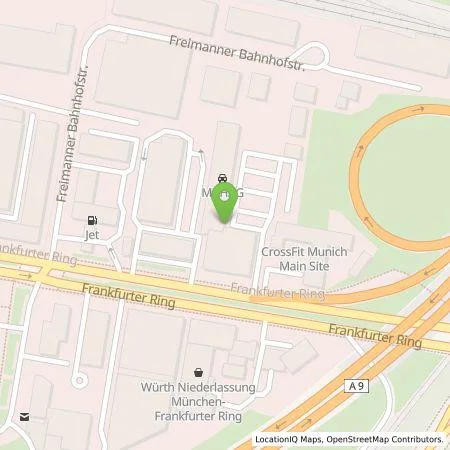 Standortübersicht der Tankstelle MAHAG Automobilhandel und Service GmbH & Co. oHG in 80807 München